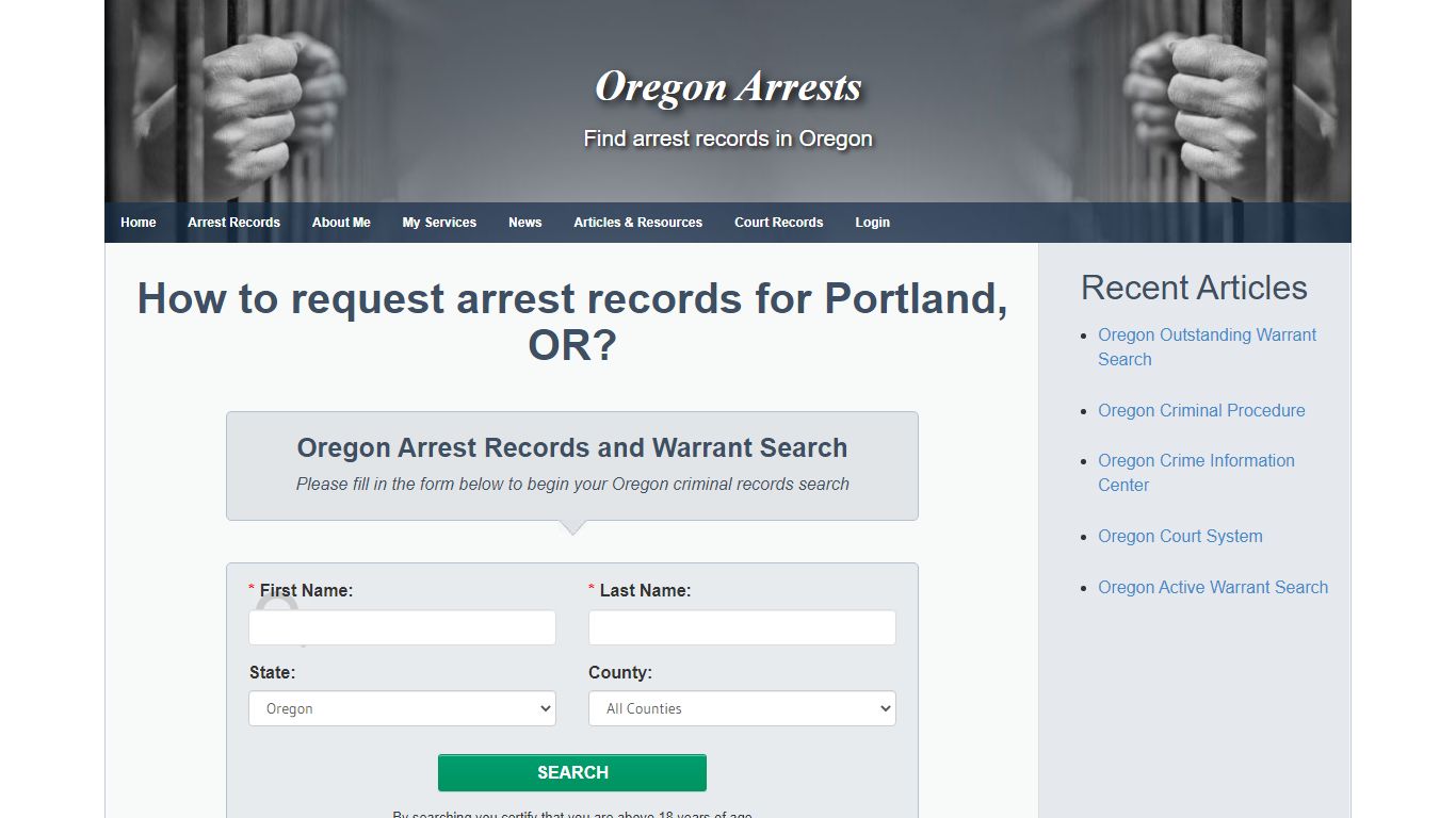 Portland OR Warrant Search and Arrest Records